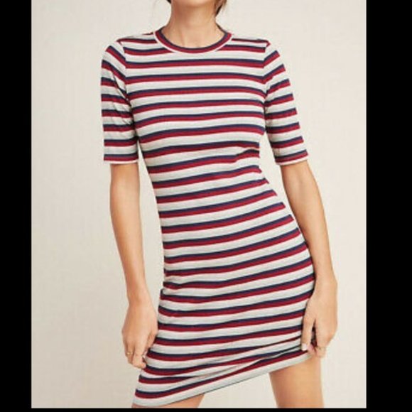 NWT!Stateside striped ribbed tee mini dress medium - Picture 2 of 12